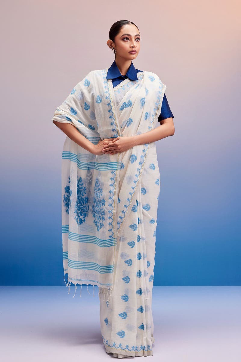 Neera-Beige Bengal Cotton Saree