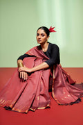 Chili Lily-Maroon Bhagalpuri Tussar Silk Saree