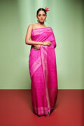 Touch of love-Pink Bhagalpuri Tussar Silk Saree