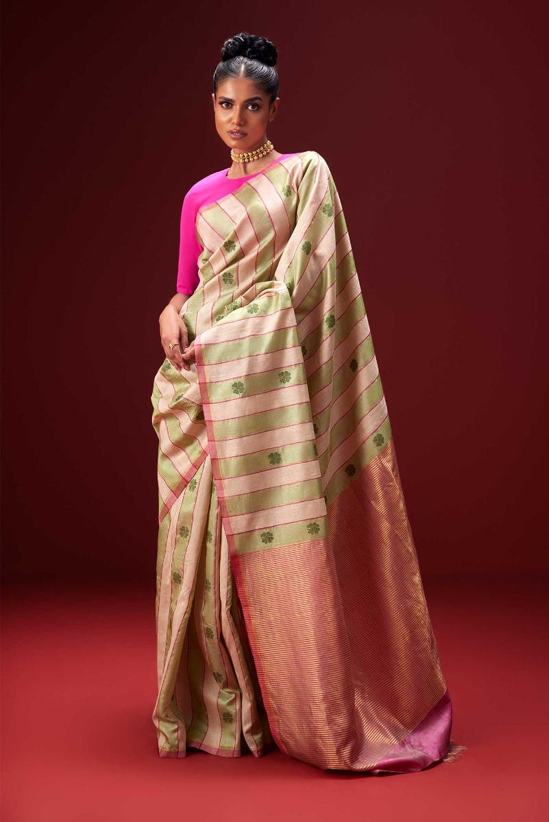 Luck 'n Love-Multi Bhagalpuri Tussar Silk Saree