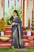 Thamarai-Blue Kanchipuram Silk Saree