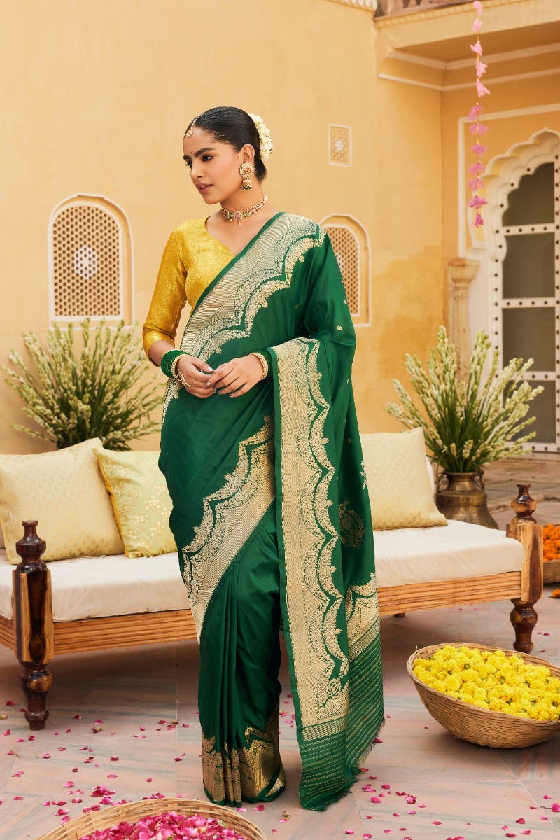 Vibhushita-Green Banarasi Silk Saree