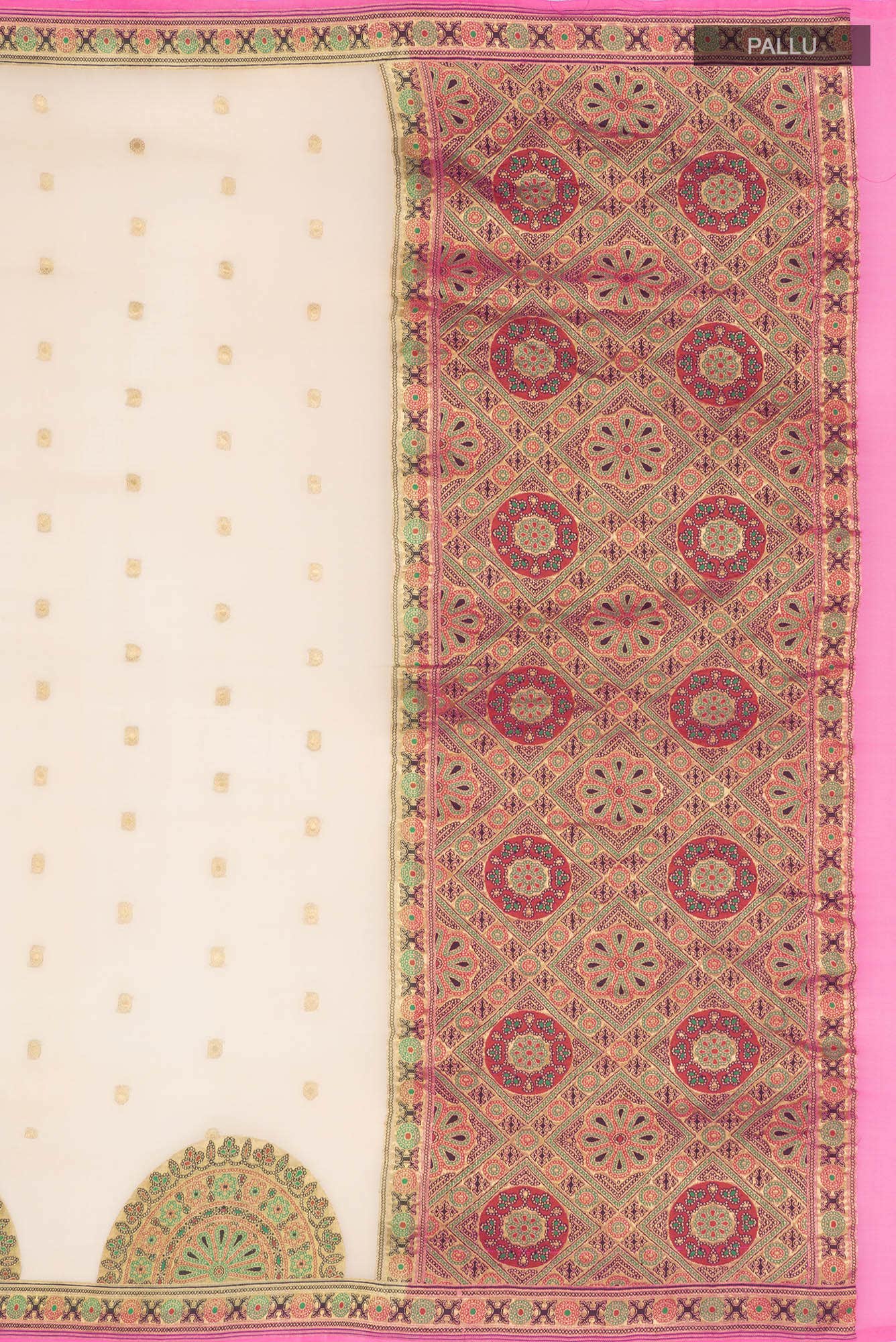 Beige Banarasi Georgette Saree
