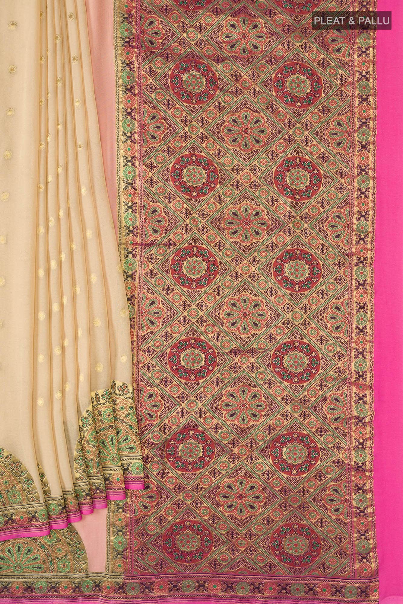 Beige Banarasi Georgette Saree