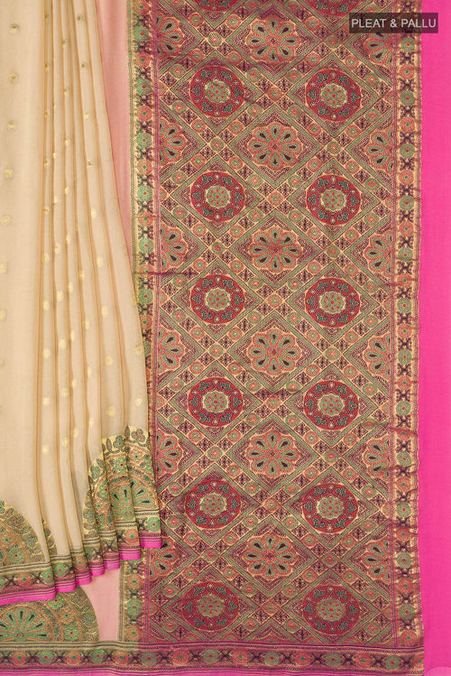 Beige Banarasi Georgette Saree