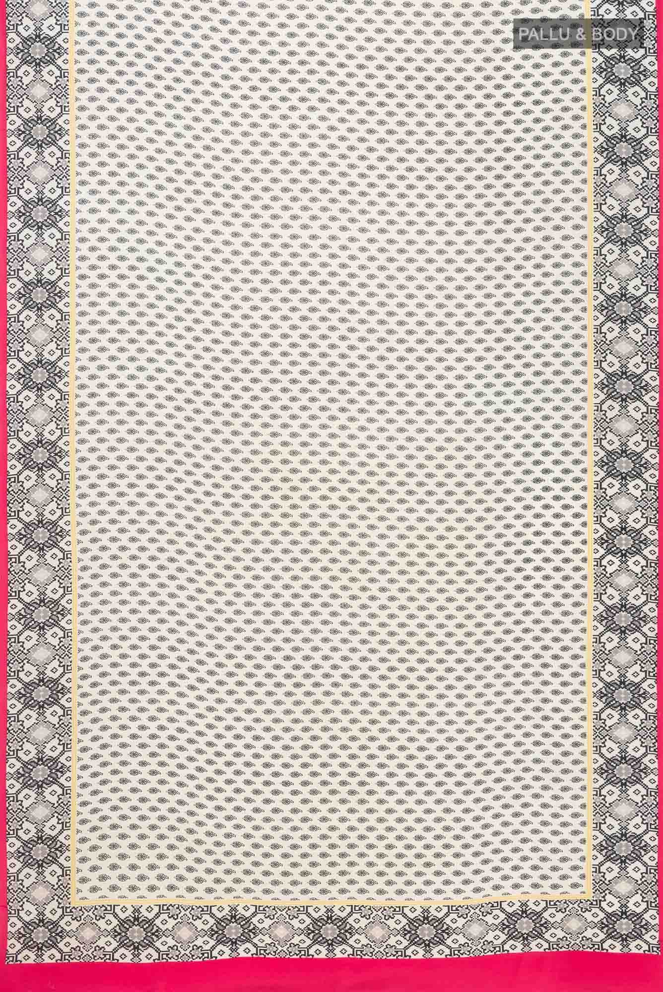 Cream Mysore Crepe Saree