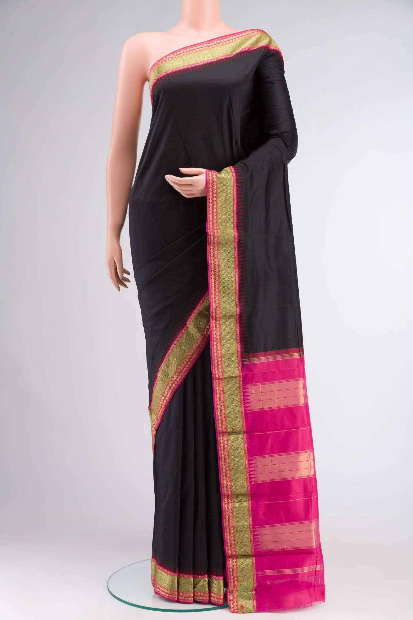 Black Bangalore Silk Saree