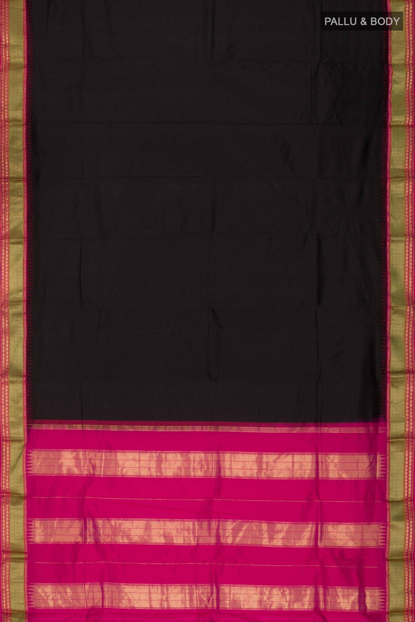 Black Bangalore Silk Saree