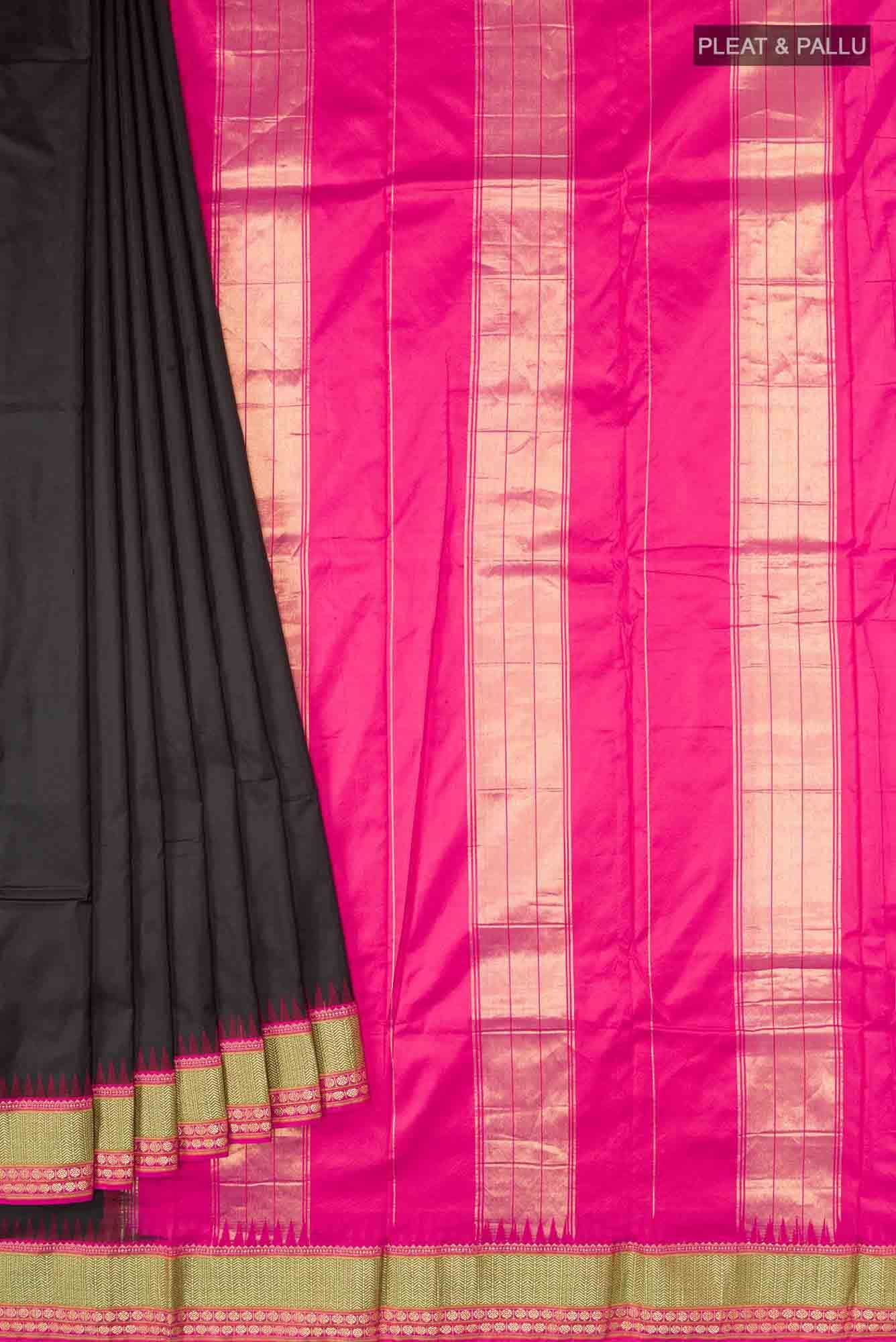 Black Bangalore Silk Saree