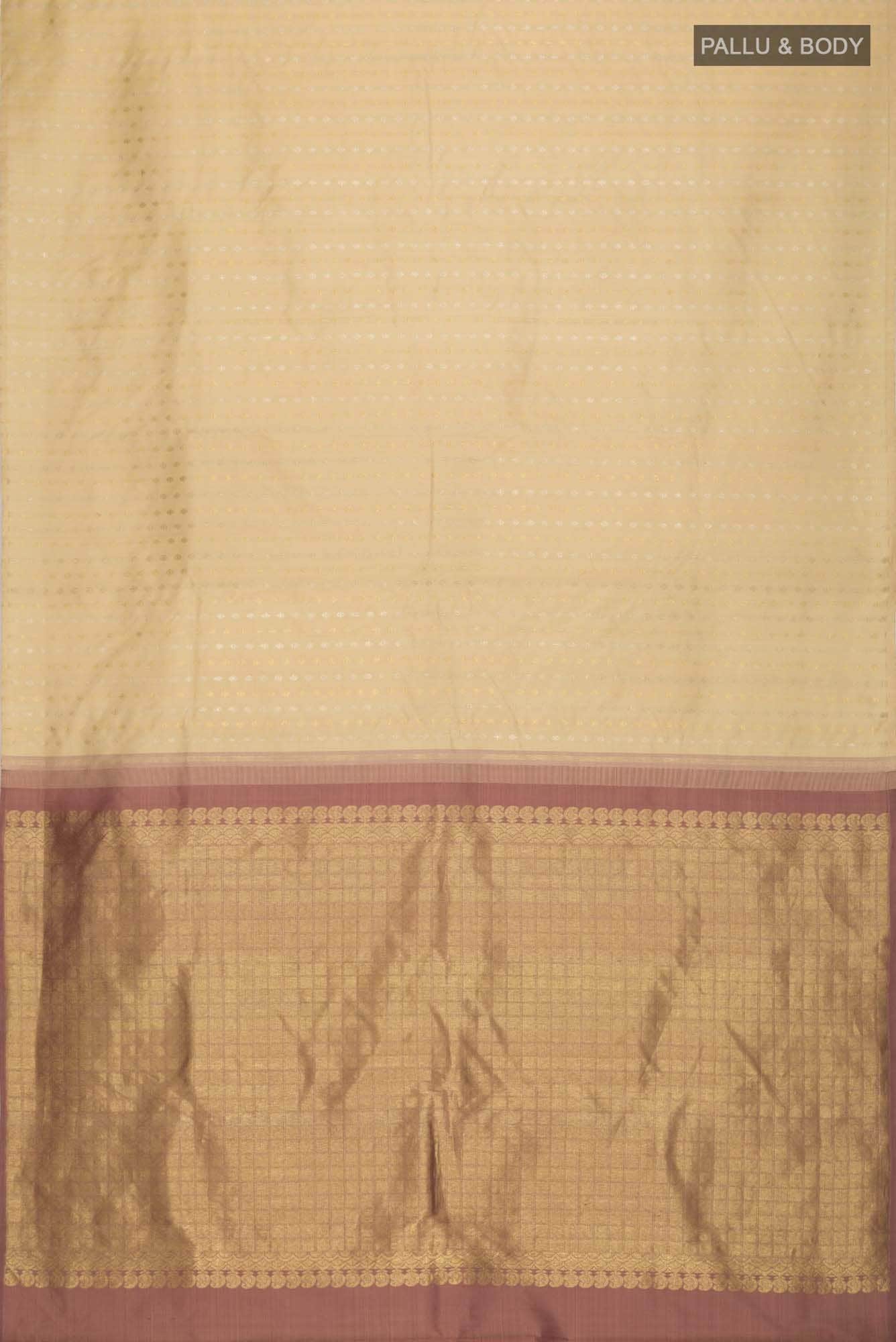 Beige Kanchipuram Silk Saree