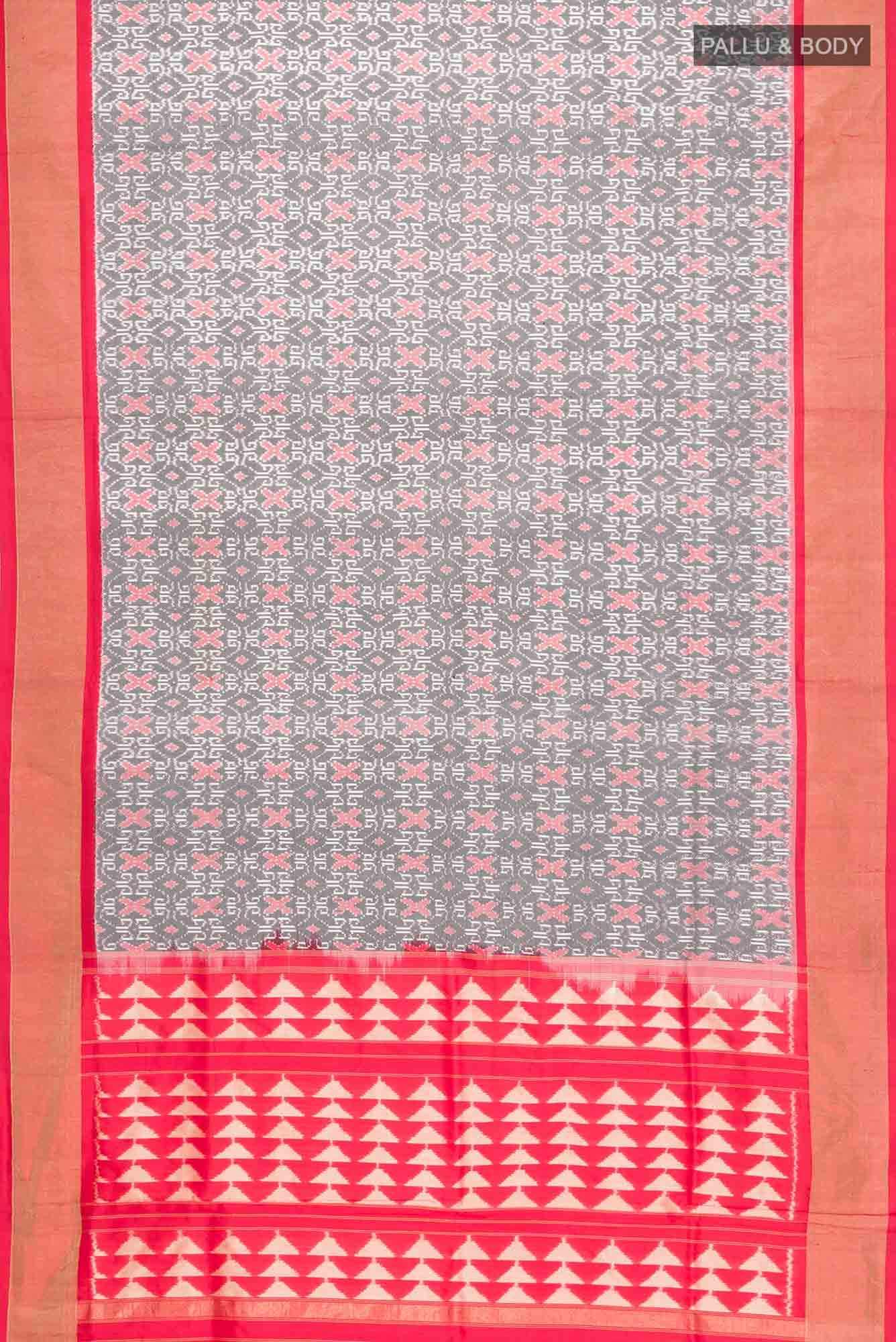 Grey Pochampally Silk Saree