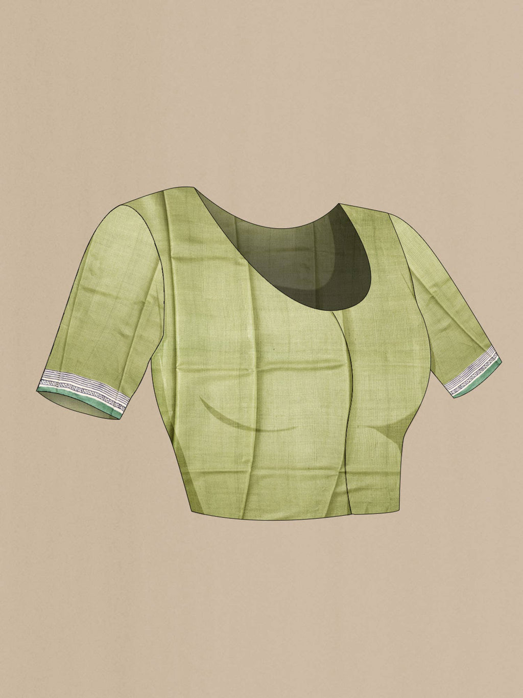 Green Bhagalpuri Tussar Silk Saree