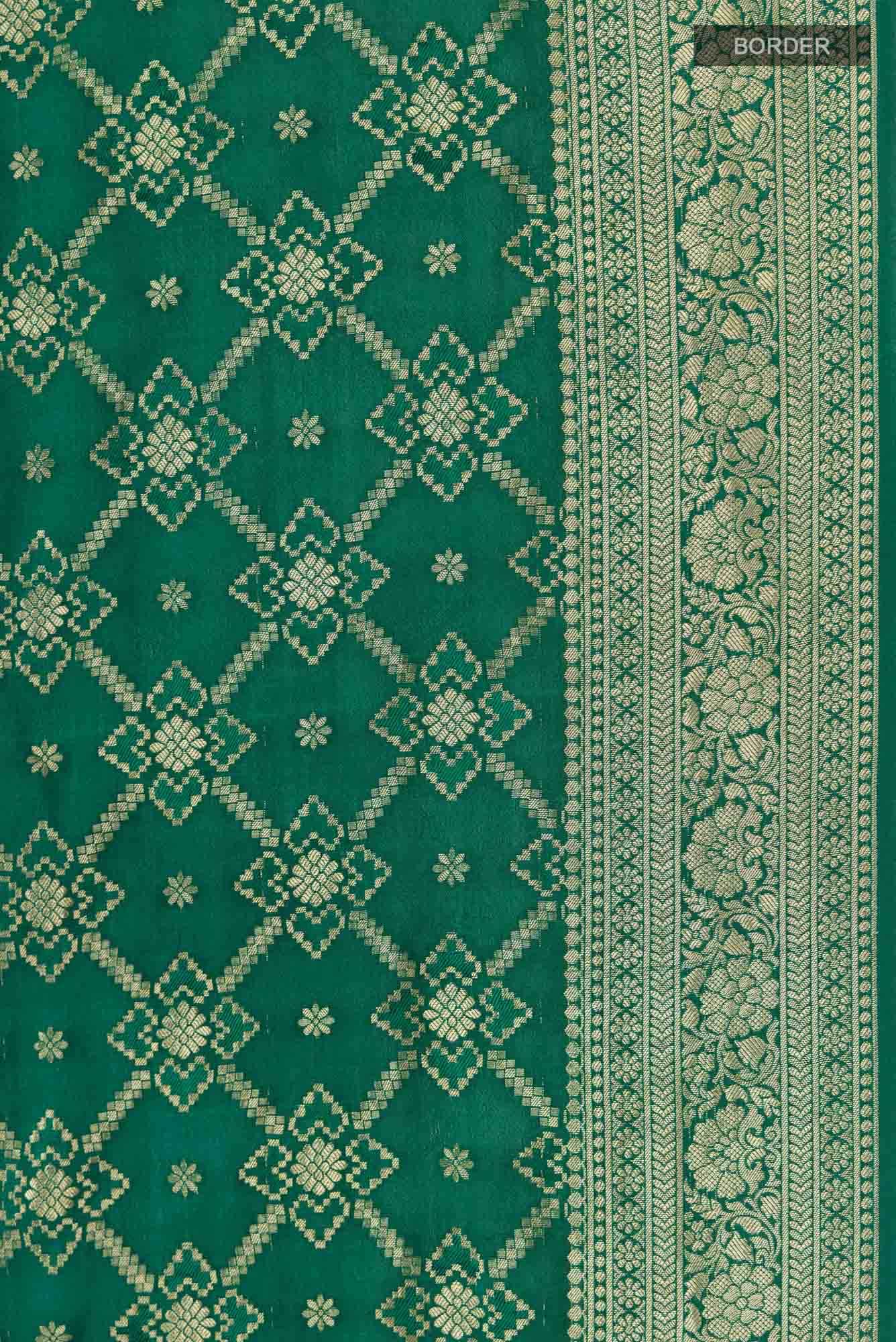 Green Crepe Saree