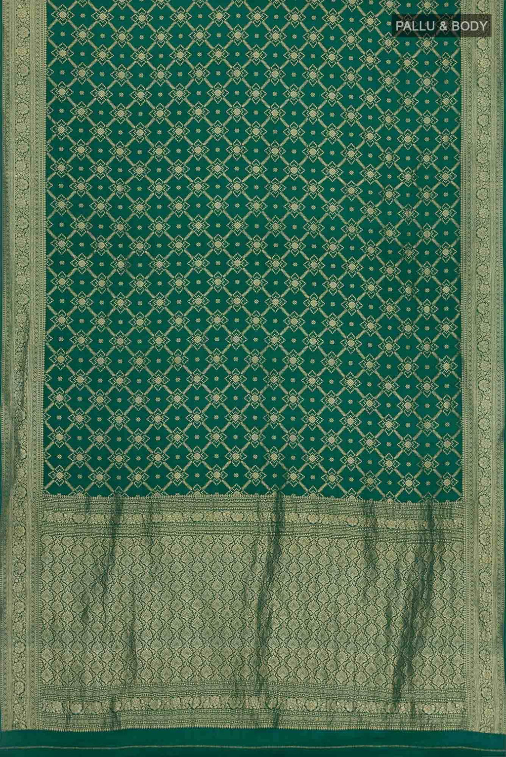Green Crepe Saree