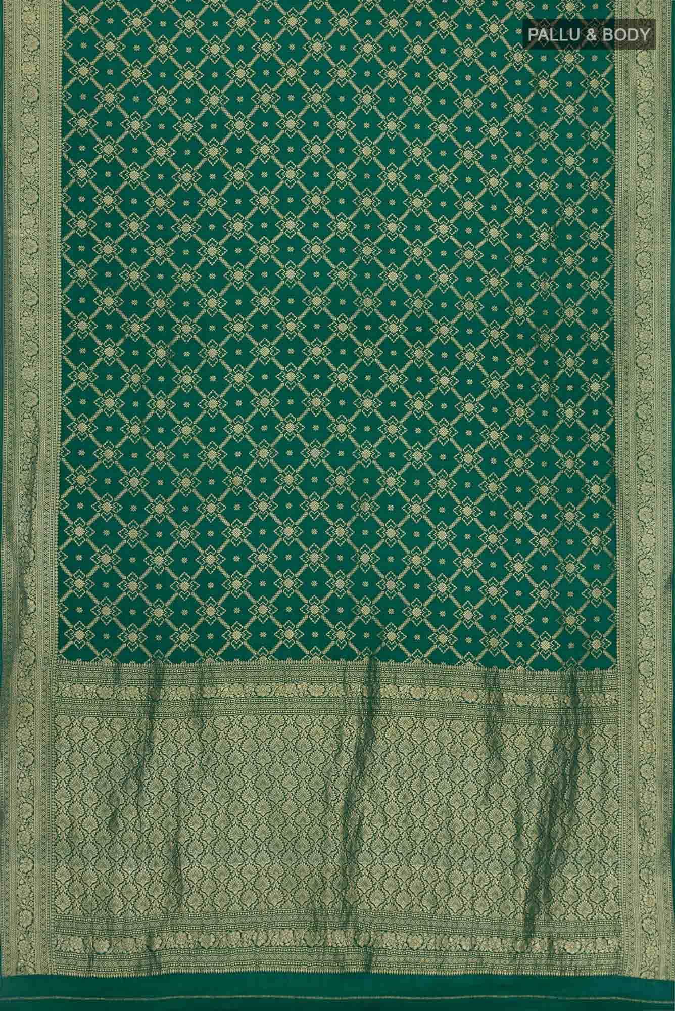 Green Crepe Saree