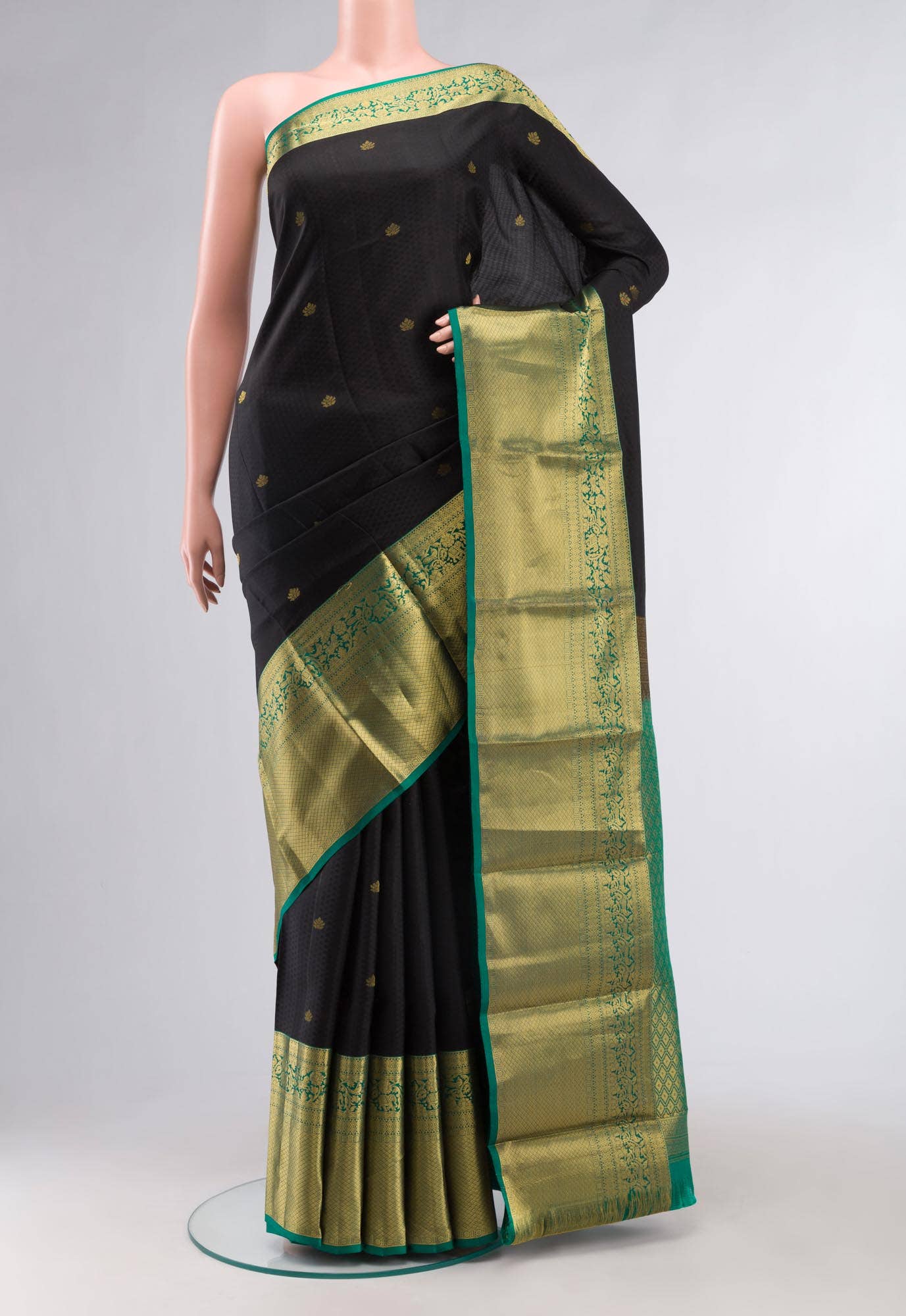 Black Kanchipuram Silk Saree