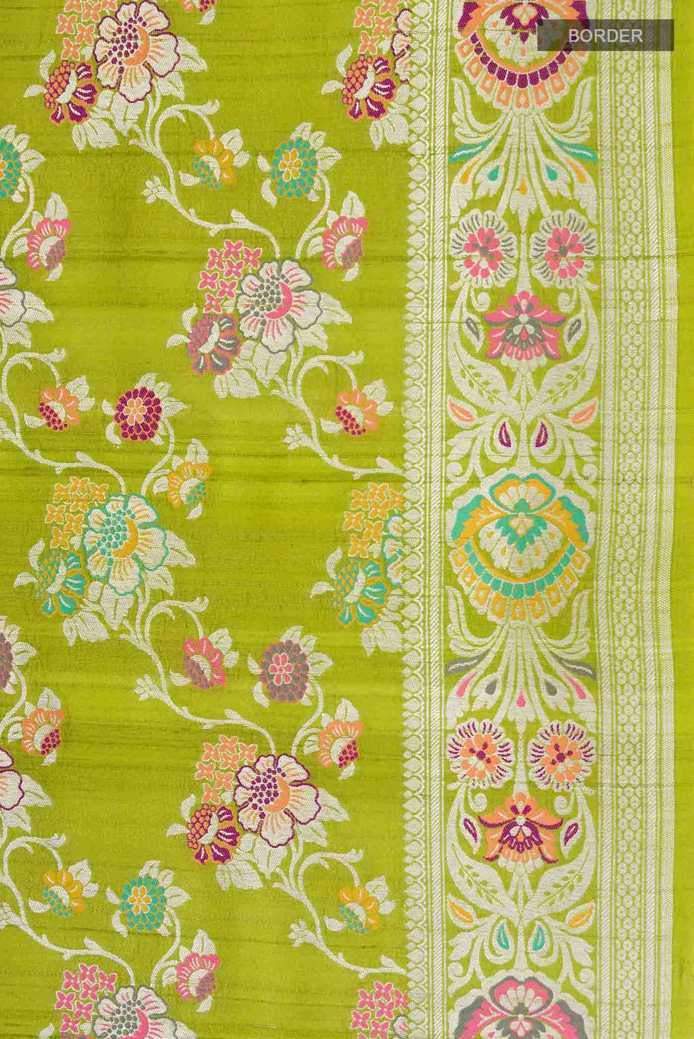 Green Banarasi Georgette Saree
