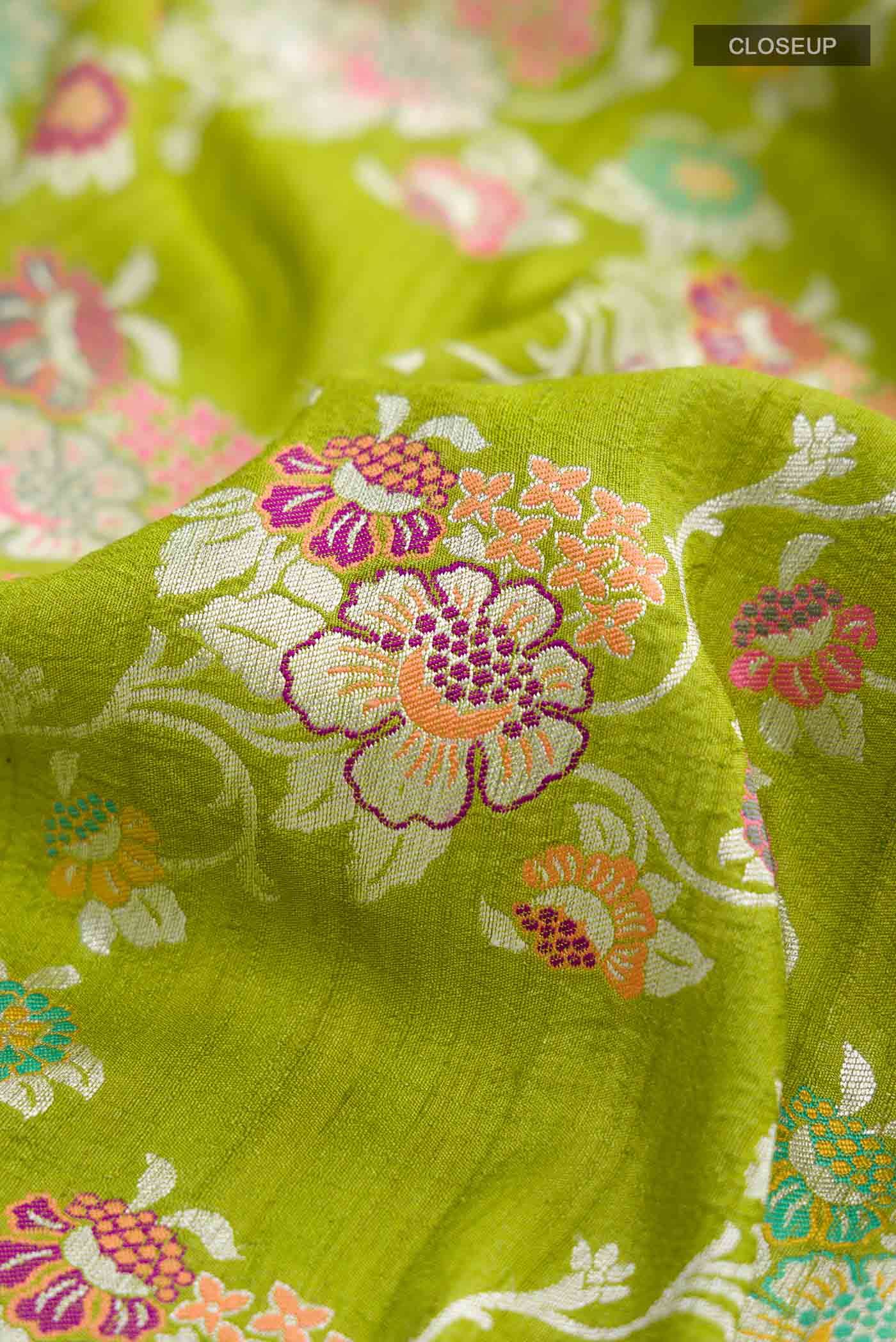 Green Banarasi Georgette Saree