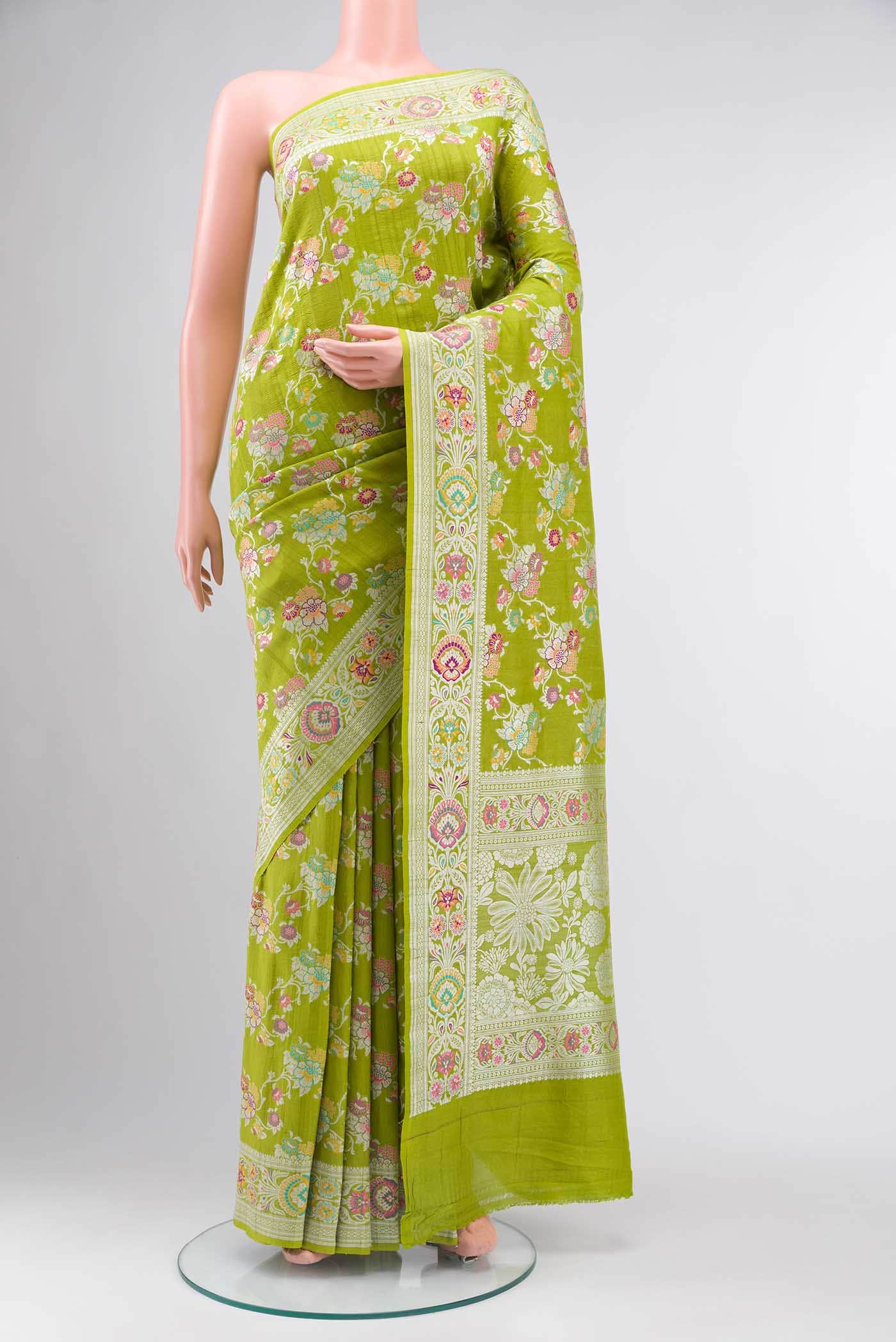 Green Banarasi Georgette Saree