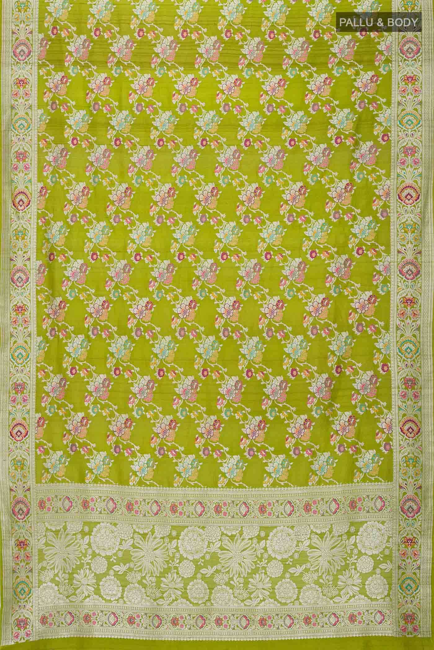 Green Banarasi Georgette Saree