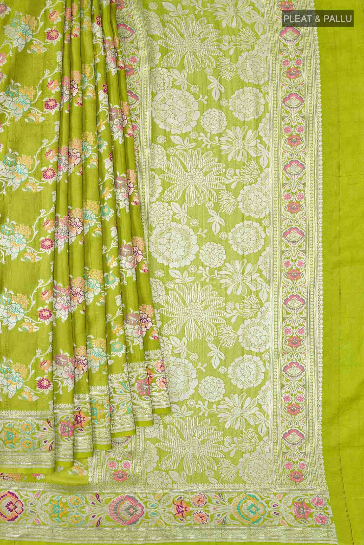 Green Banarasi Georgette Saree