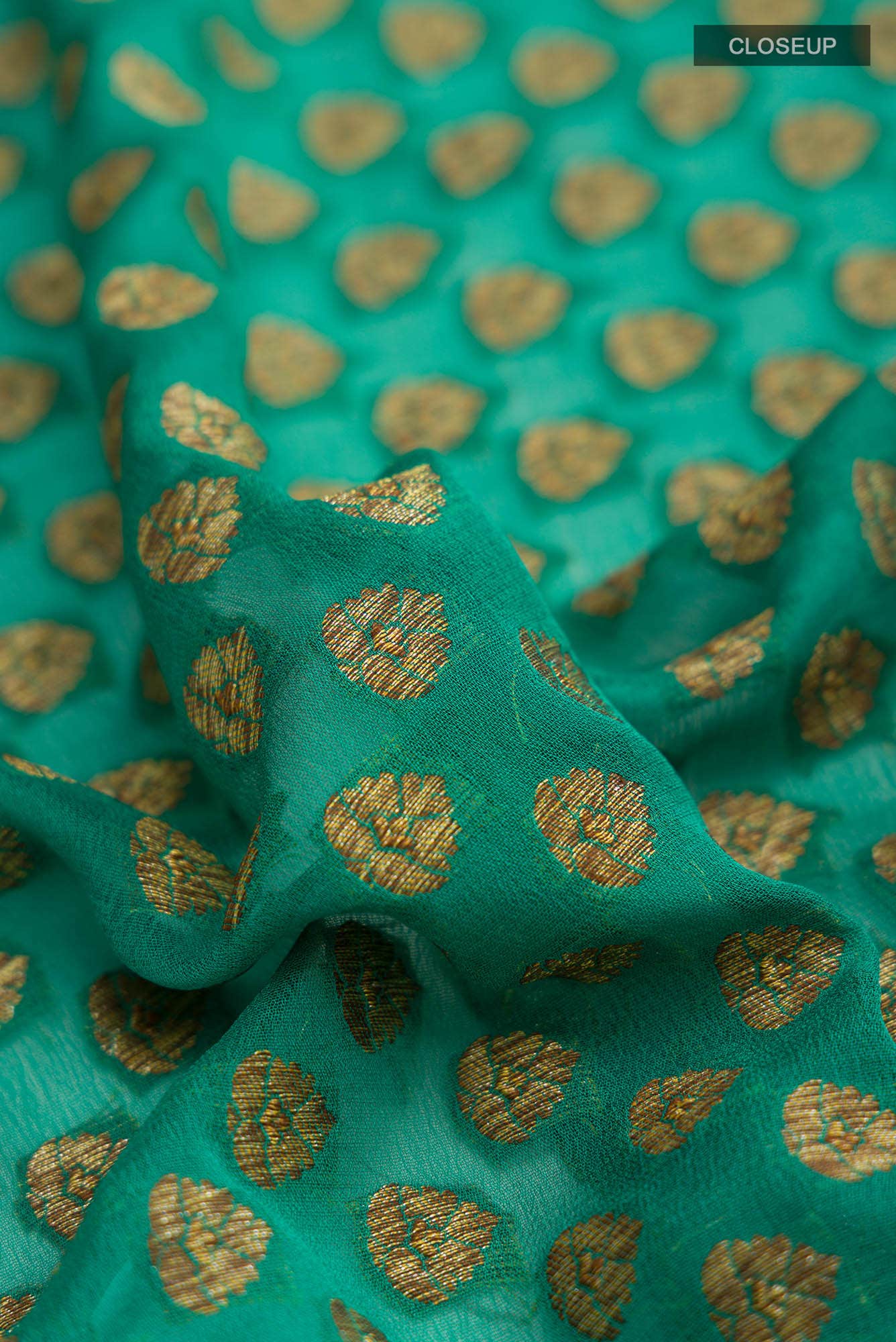 Green Banarasi Georgette Saree