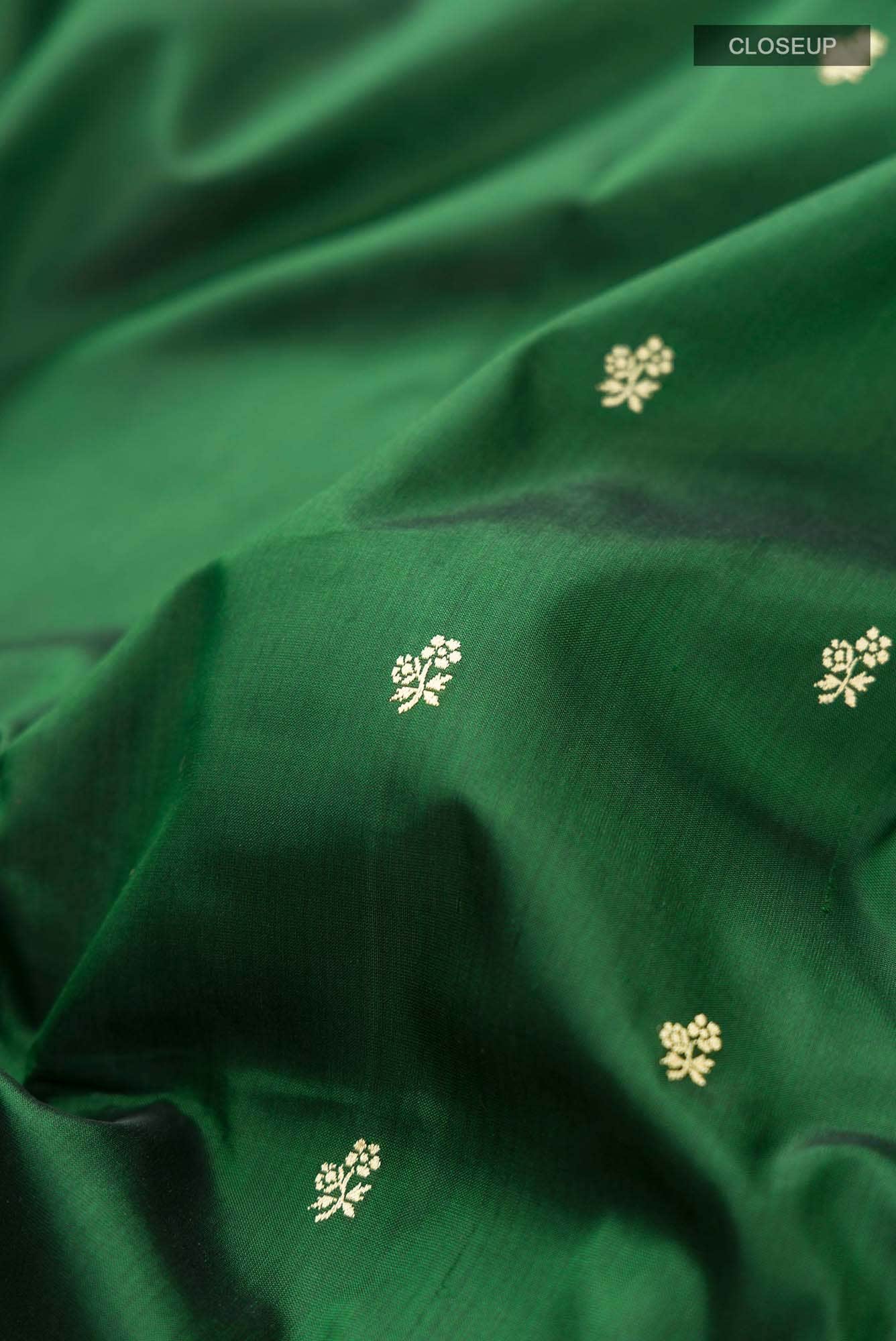 Green Banarasi Katan Silk Saree