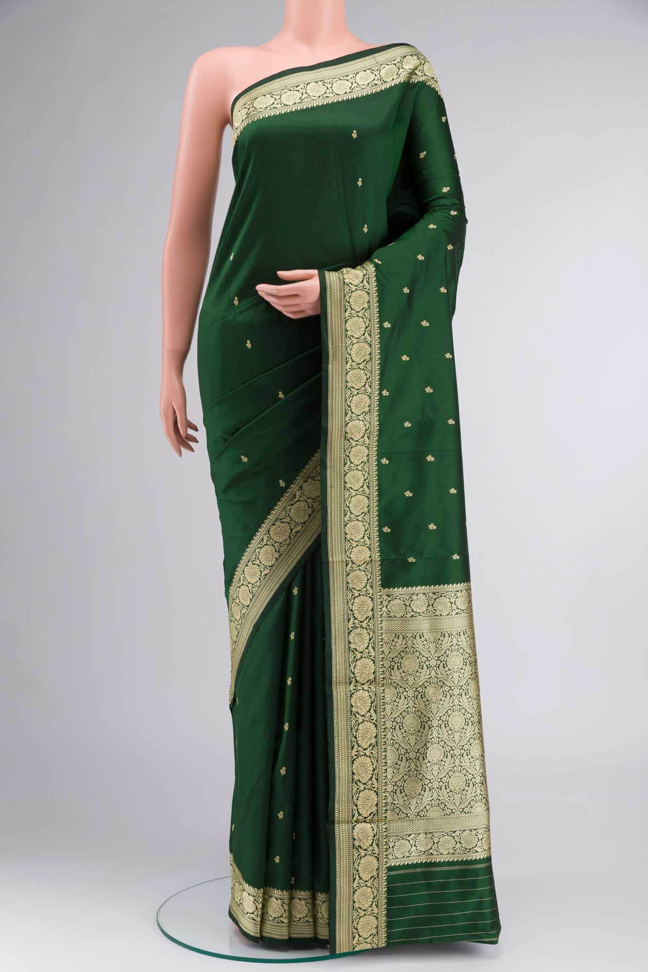 Green Banarasi Katan Silk Saree