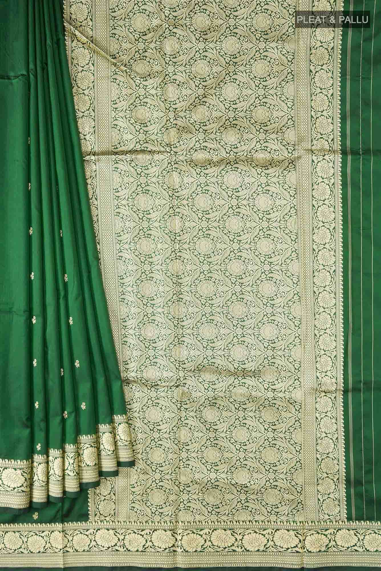 Green Banarasi Katan Silk Saree