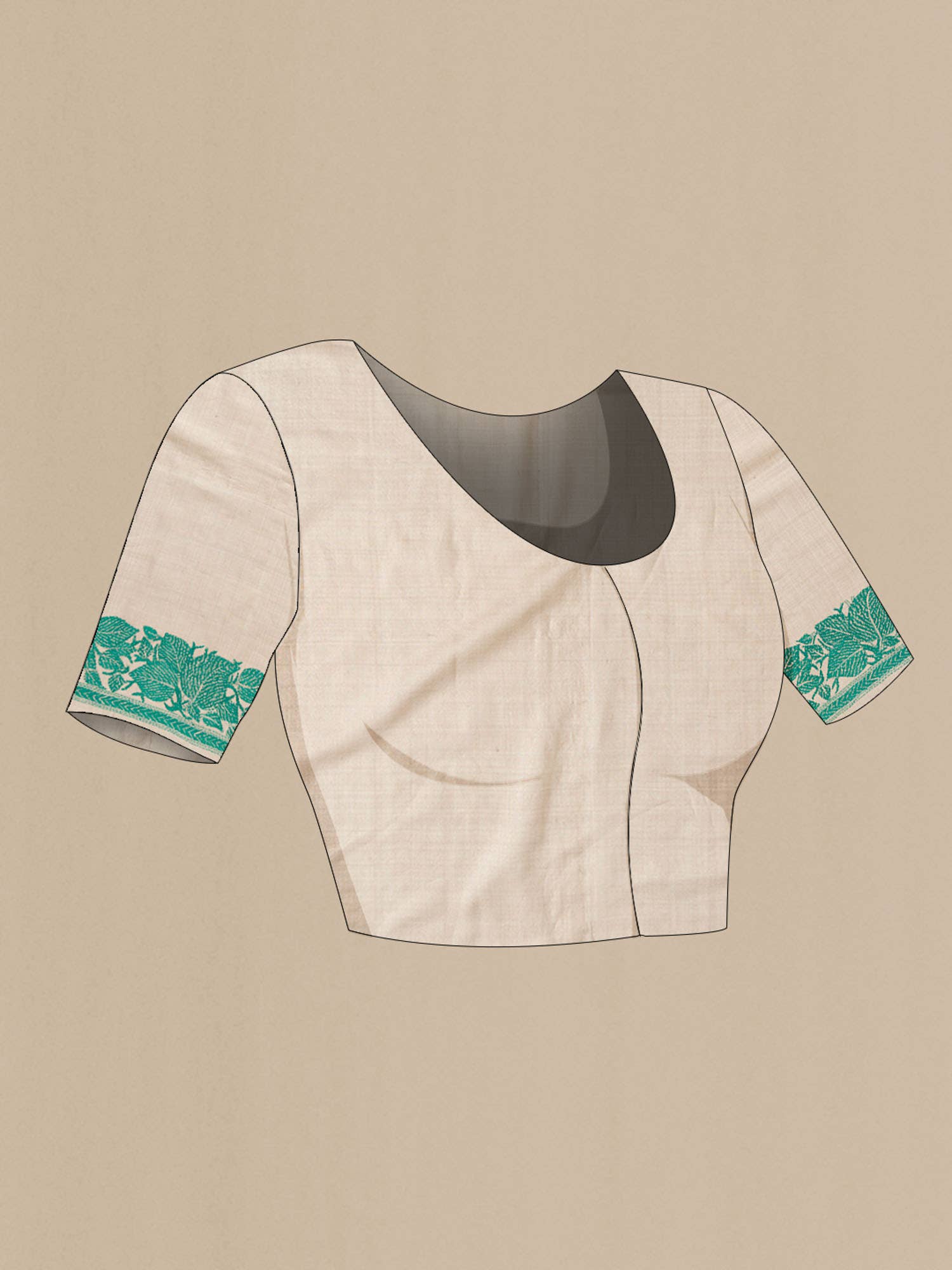 Beige Bhagalpuri Tussar Silk Saree