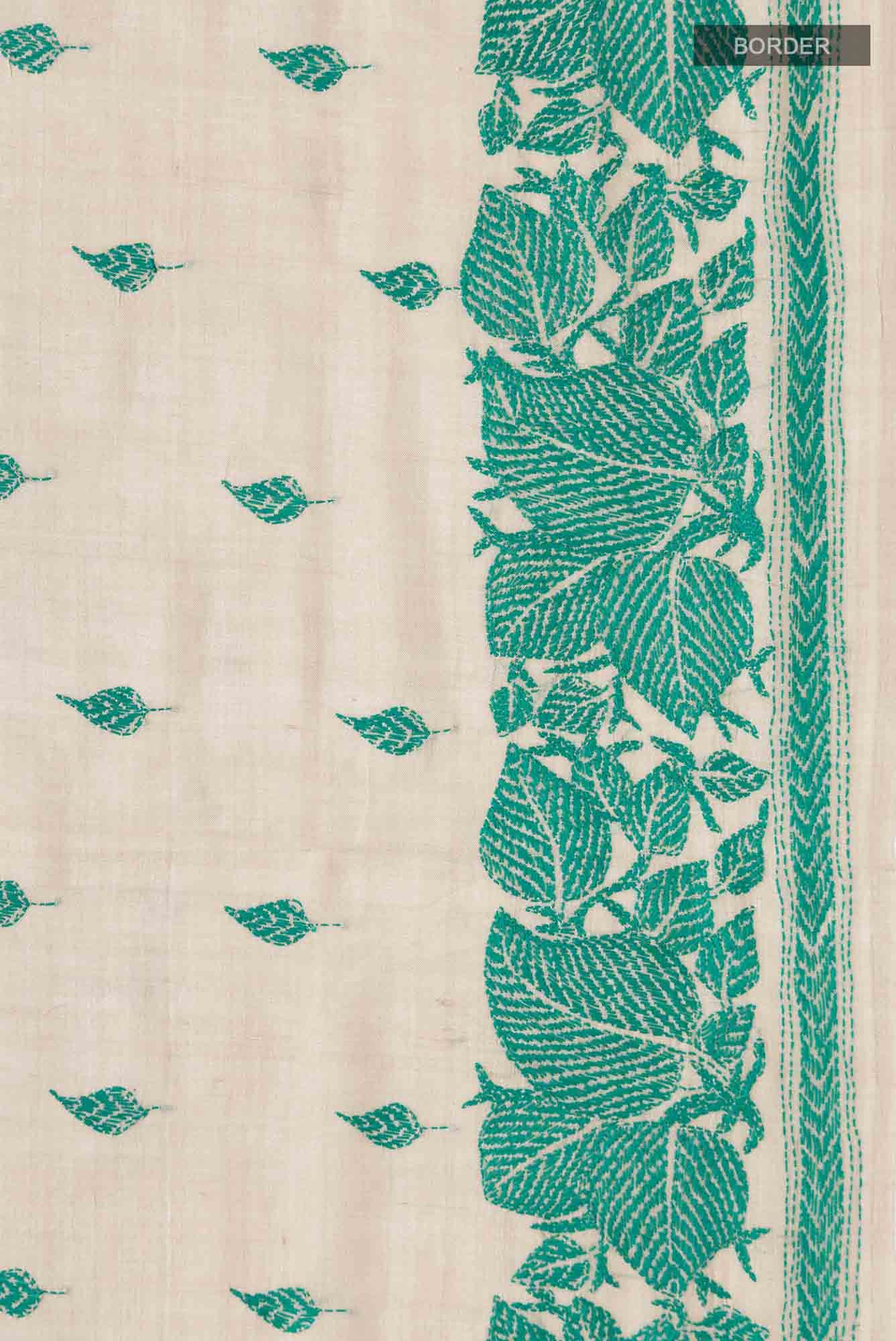 Beige Bhagalpuri Tussar Silk Saree
