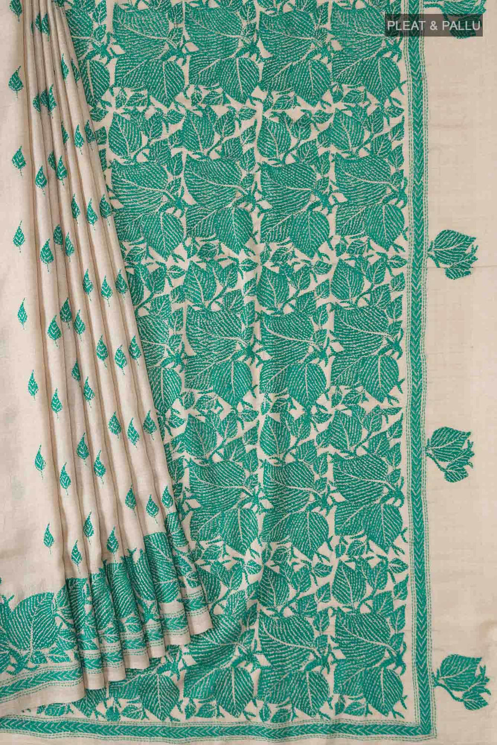 Beige Bhagalpuri Tussar Silk Saree