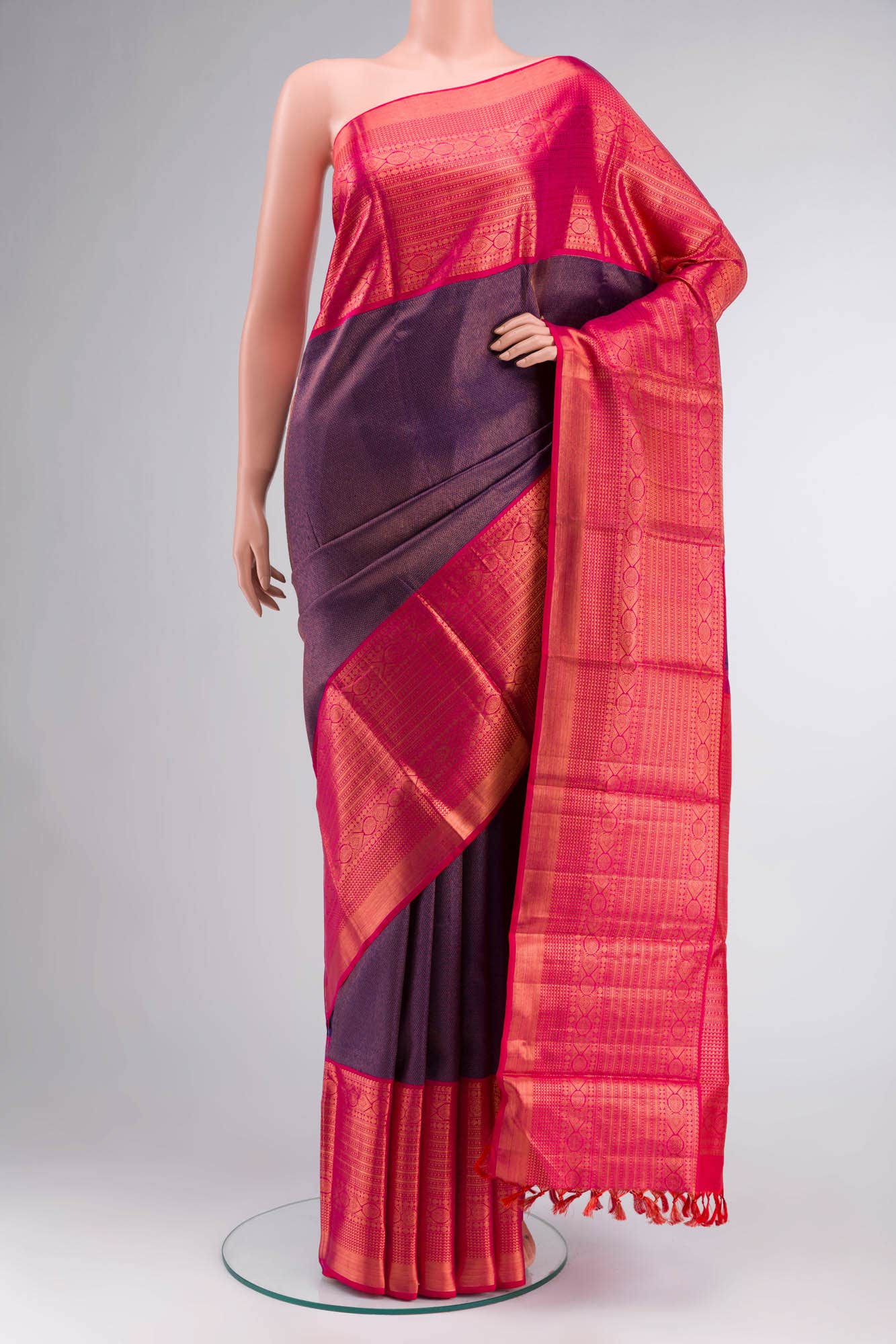 Navy Blue Kanchipuram Silk Saree