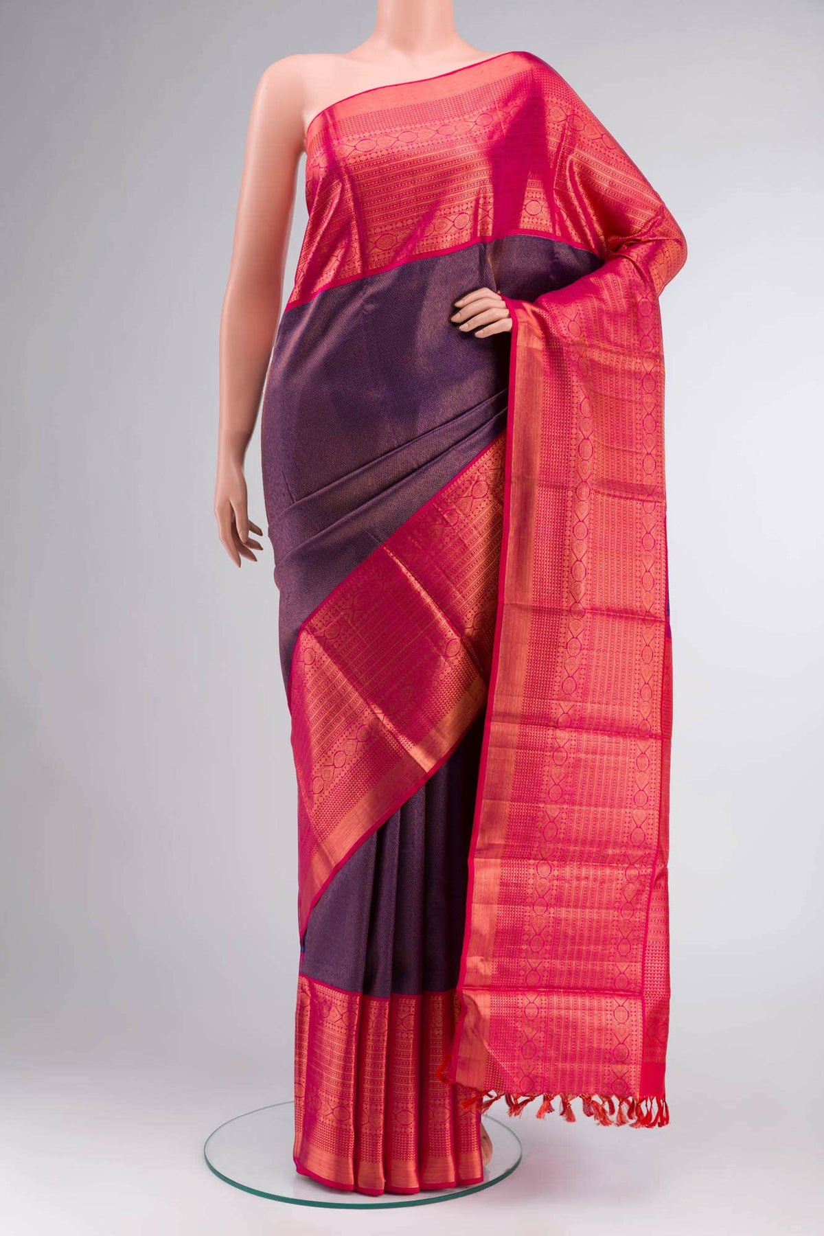 Purple Kanchipuram Silk Saree