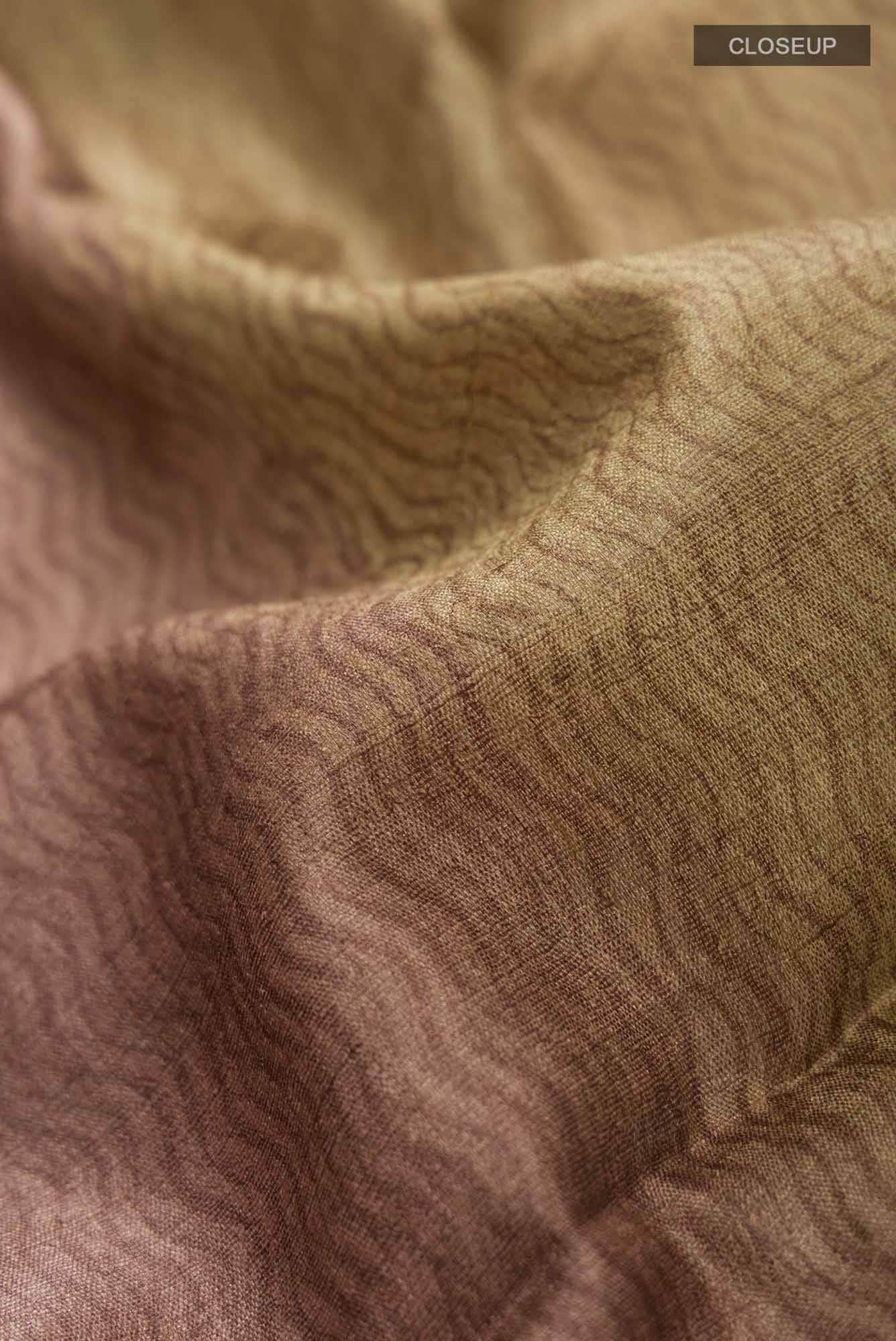 Brown Bhagalpuri Tussar Silk Saree