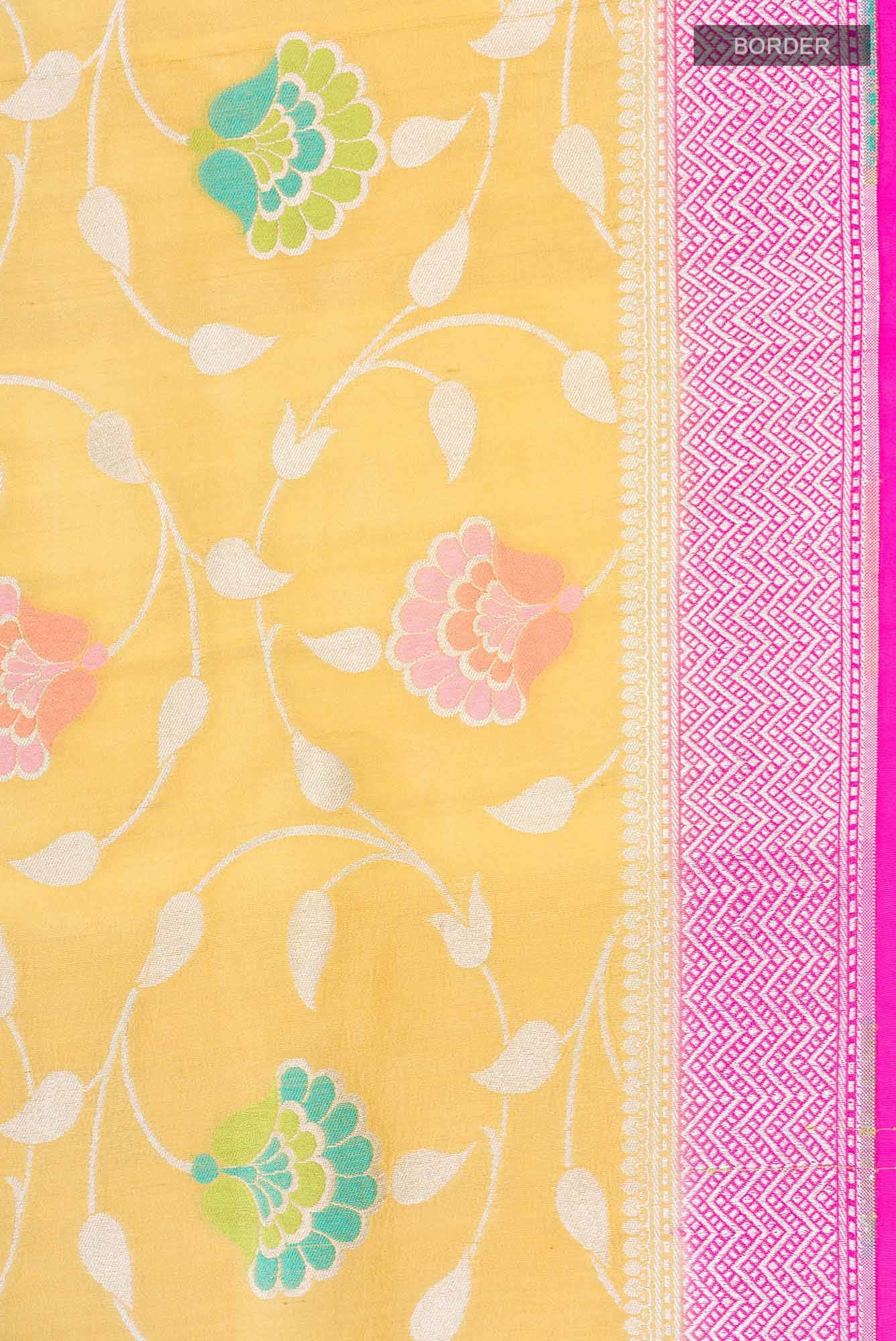 Yellow Banarasi Georgette Saree