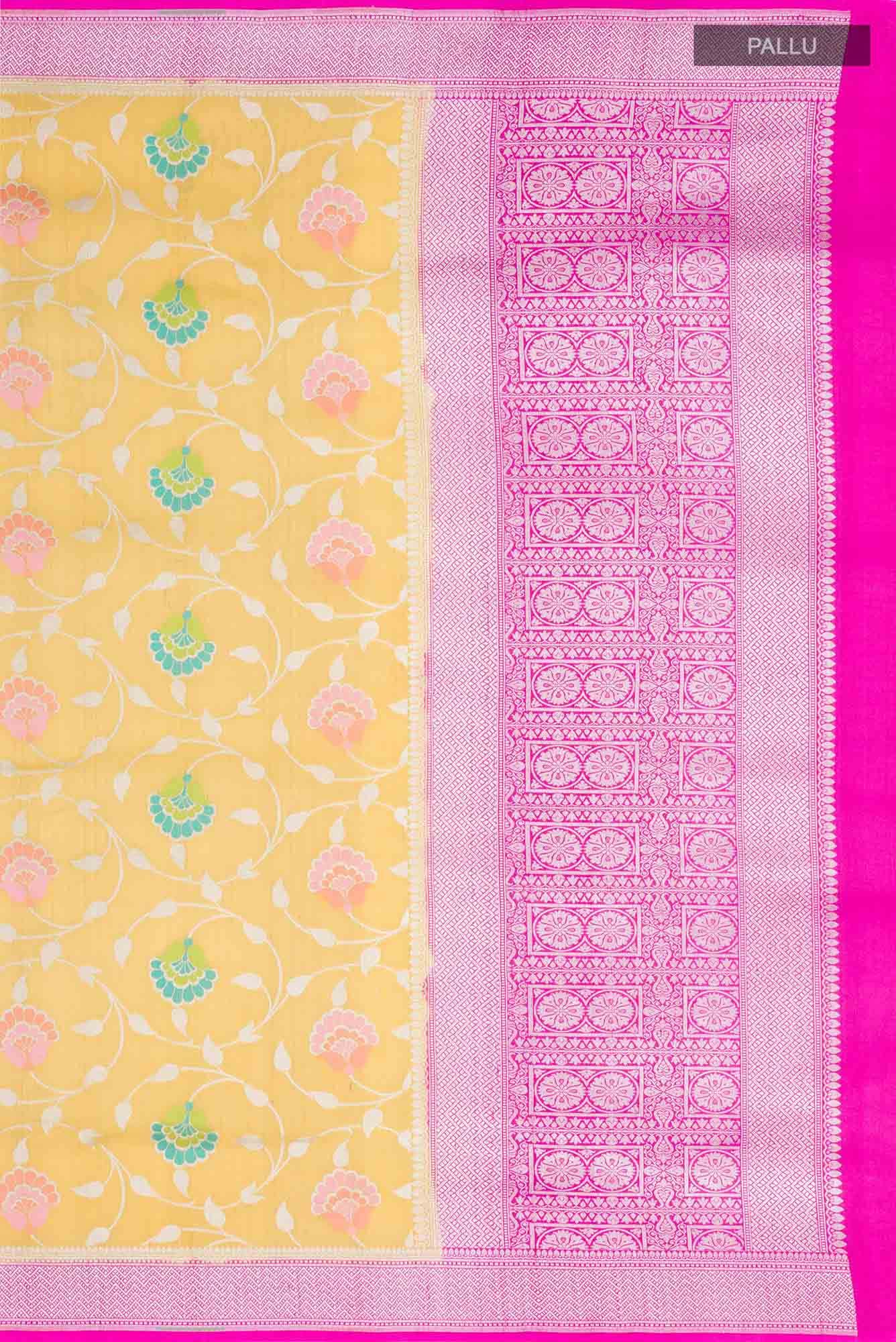 Yellow Banarasi Georgette Saree