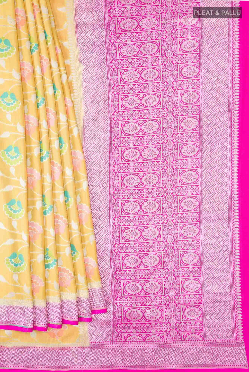 Yellow Banarasi Georgette Saree