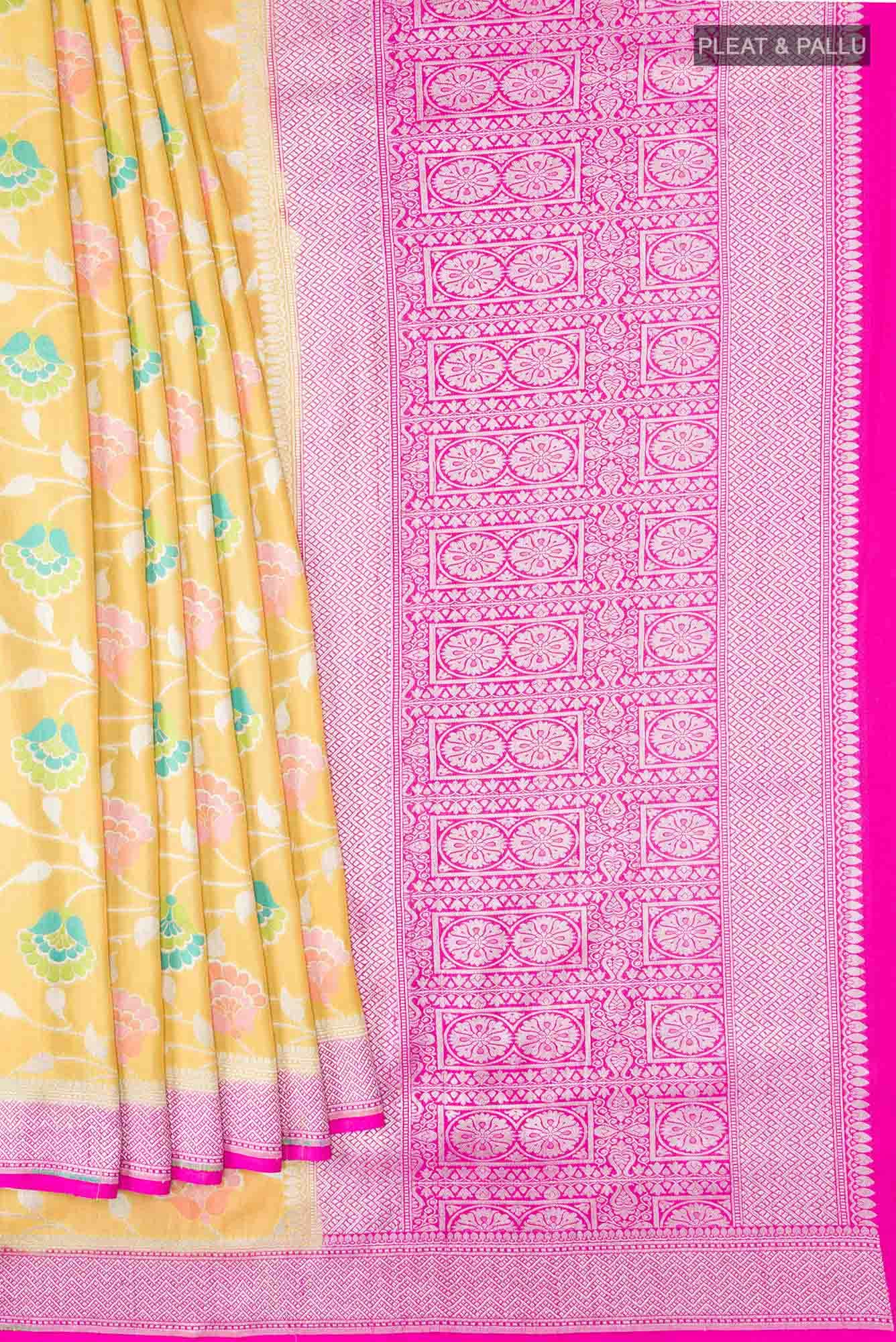 Yellow Banarasi Georgette Saree