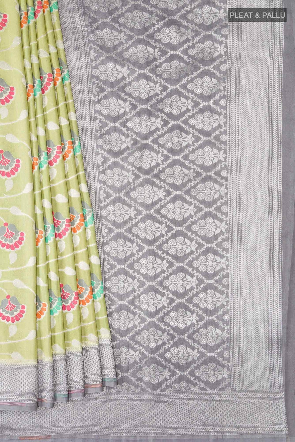 Light Green Banarasi Tussar Georgette Saree