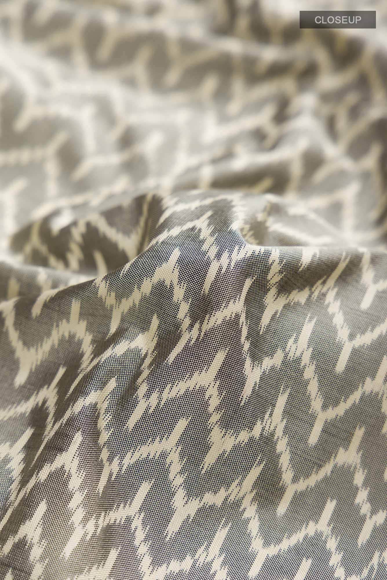 Grey Pochampally Silk Saree