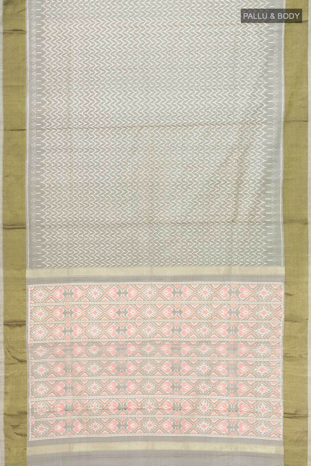 Grey Pochampally Silk Saree