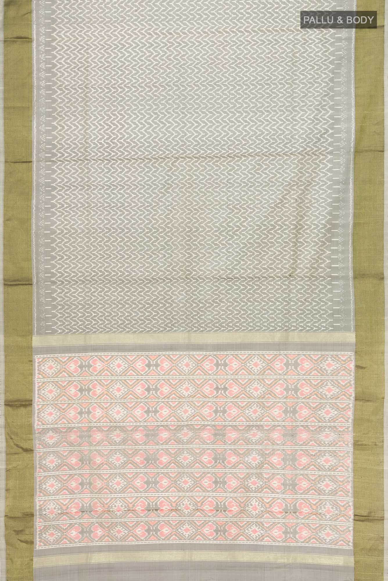 Grey Pochampally Silk Saree