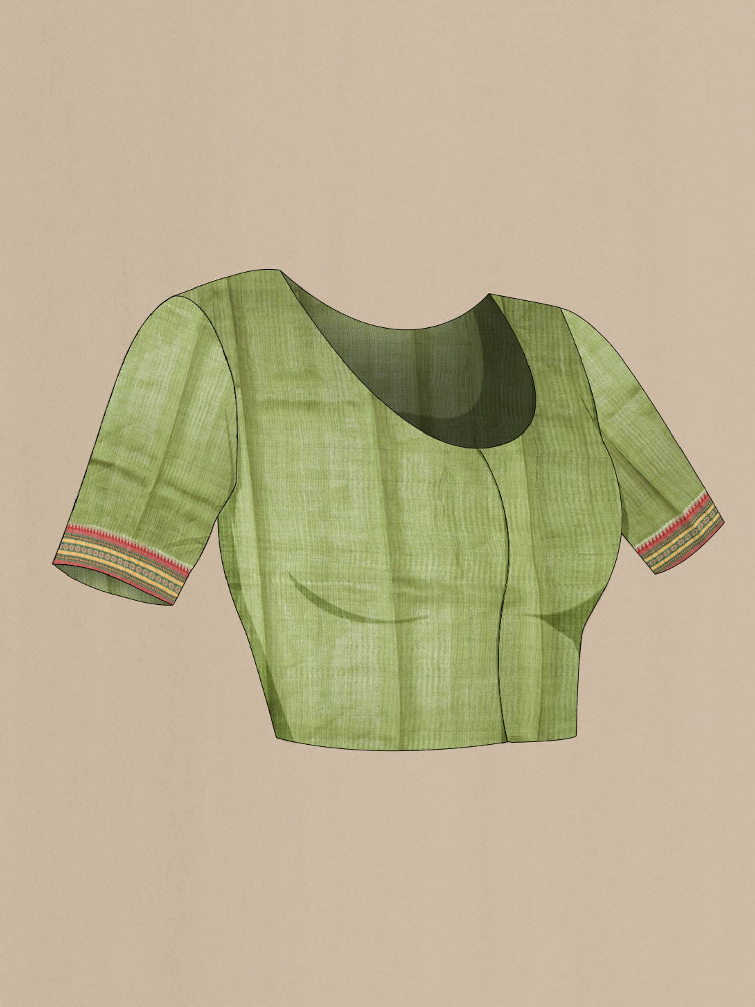 Green Bhagalpuri Tussar Silk Saree