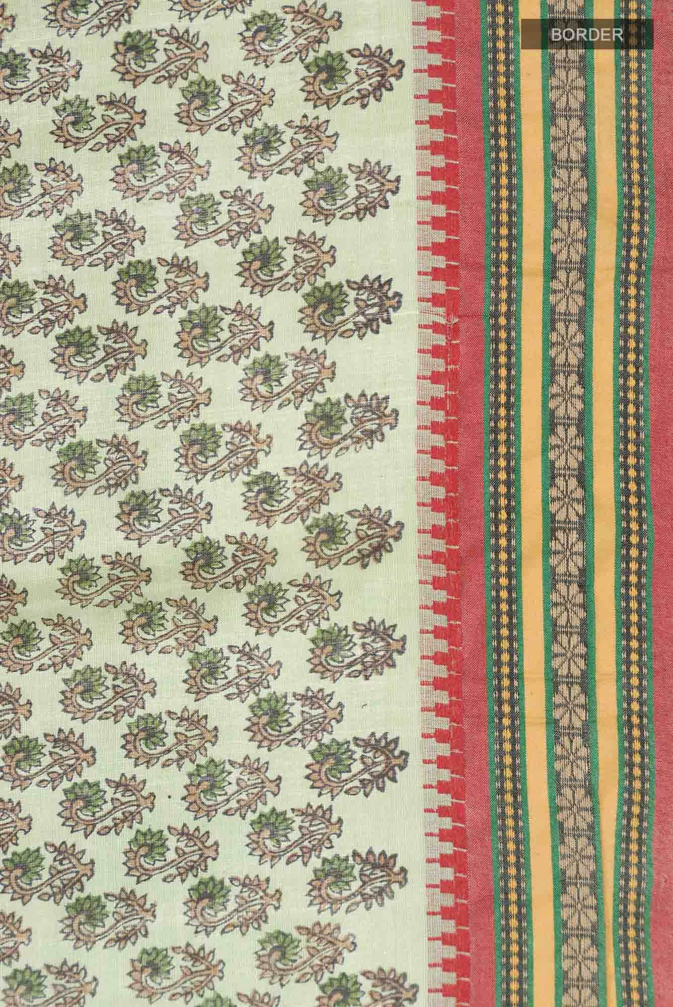 Green Bhagalpuri Tussar Silk Saree