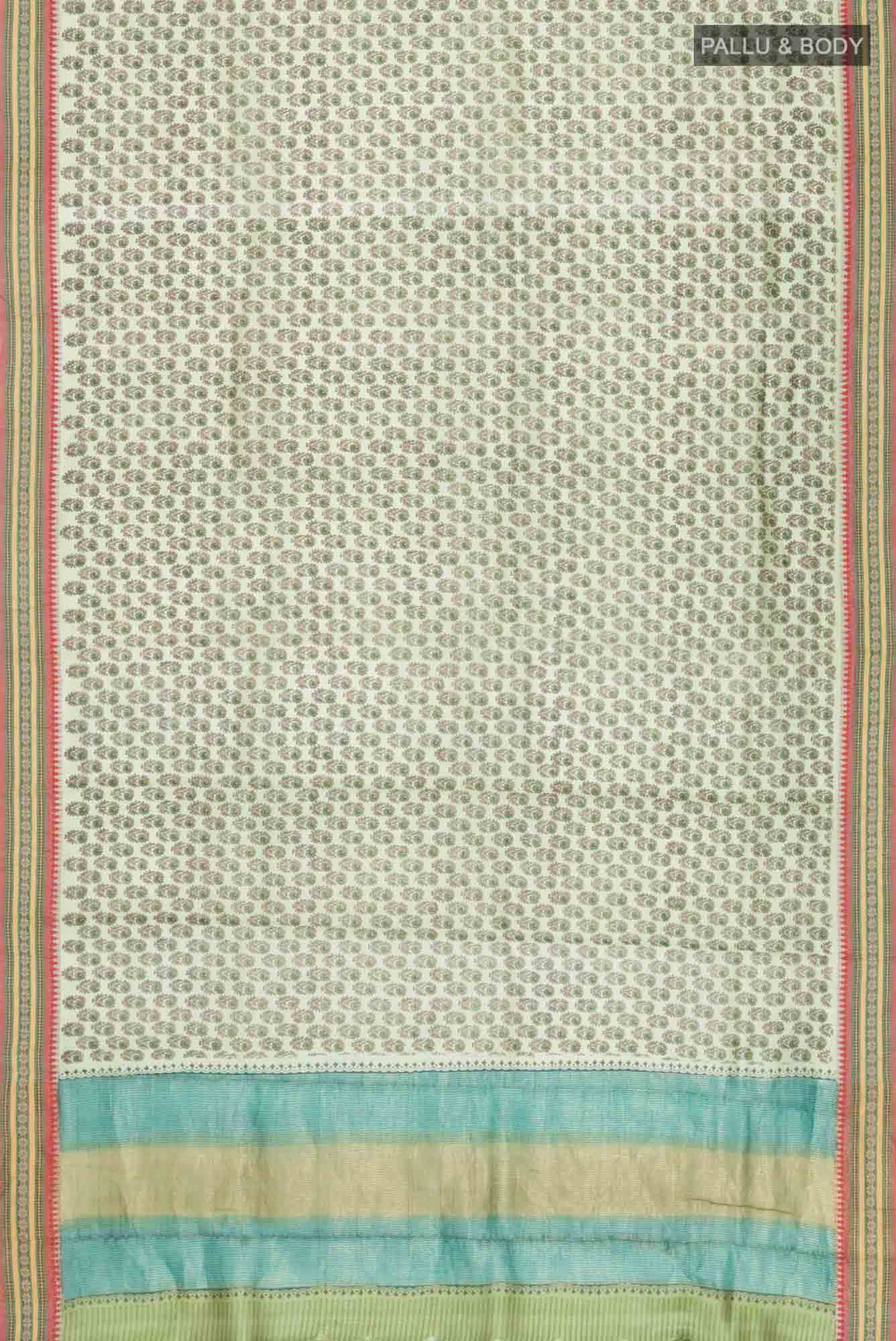 Green Bhagalpuri Tussar Silk Saree
