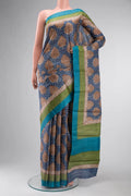 Blue Bhagalpuri Tussar Silk Saree