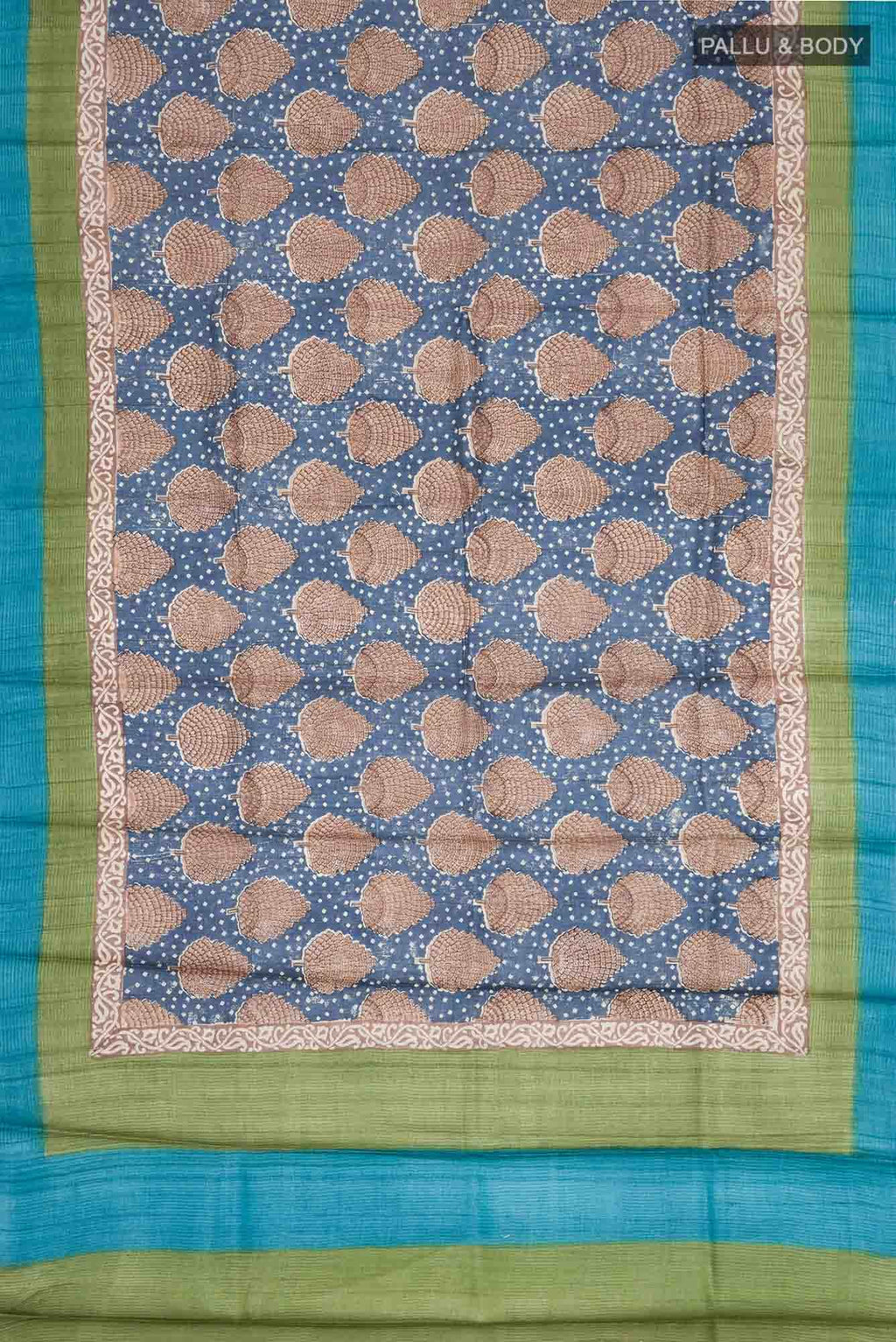 Blue Bhagalpuri Tussar Silk Saree
