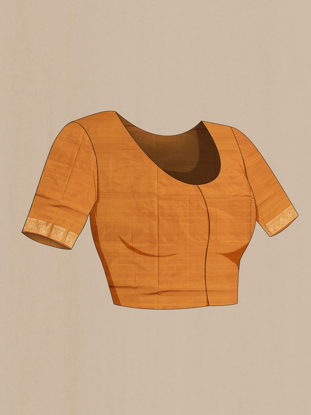 Orange Banarasi Katan Silk Saree