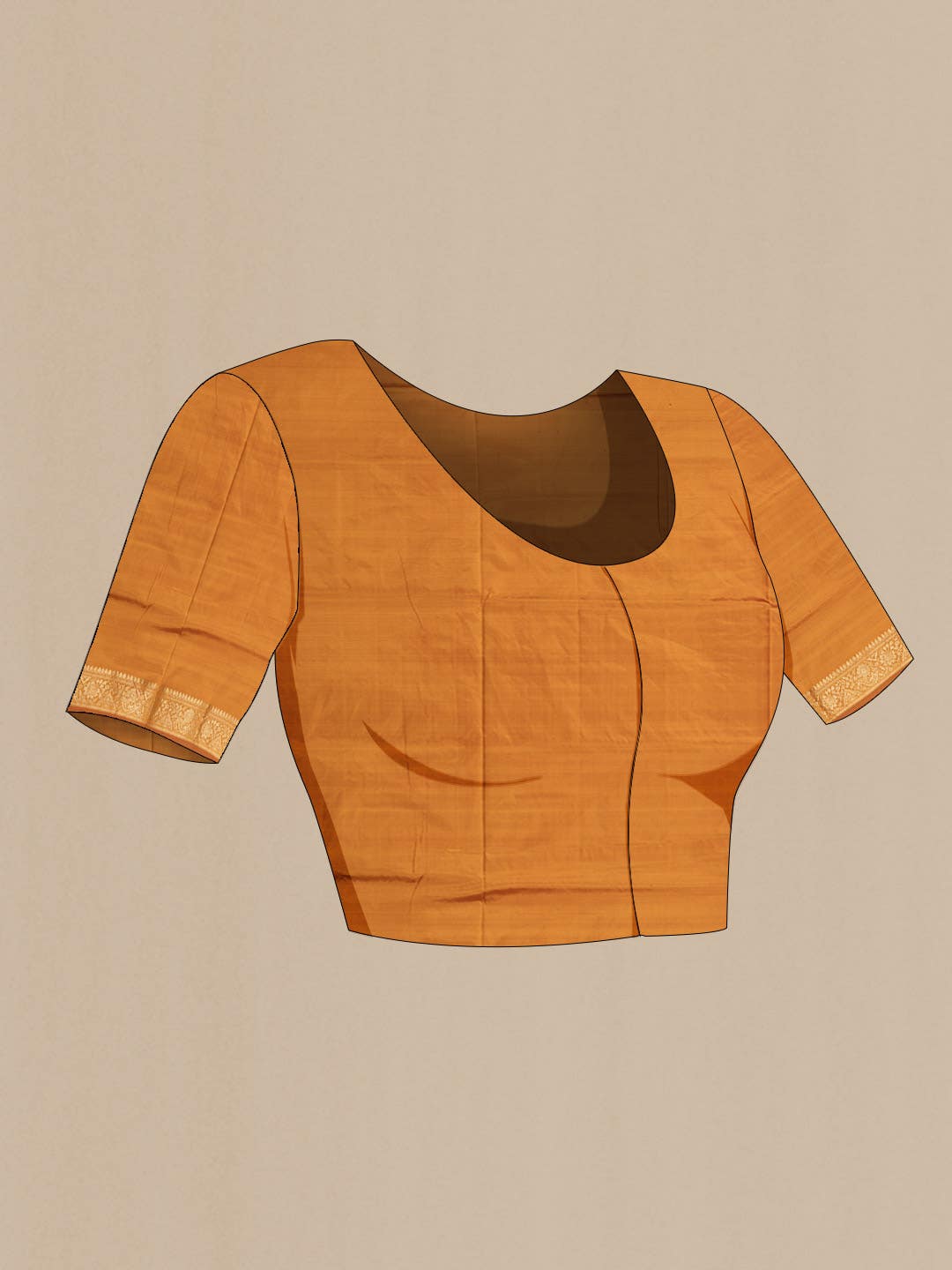 Orange Banarasi Katan Silk Saree